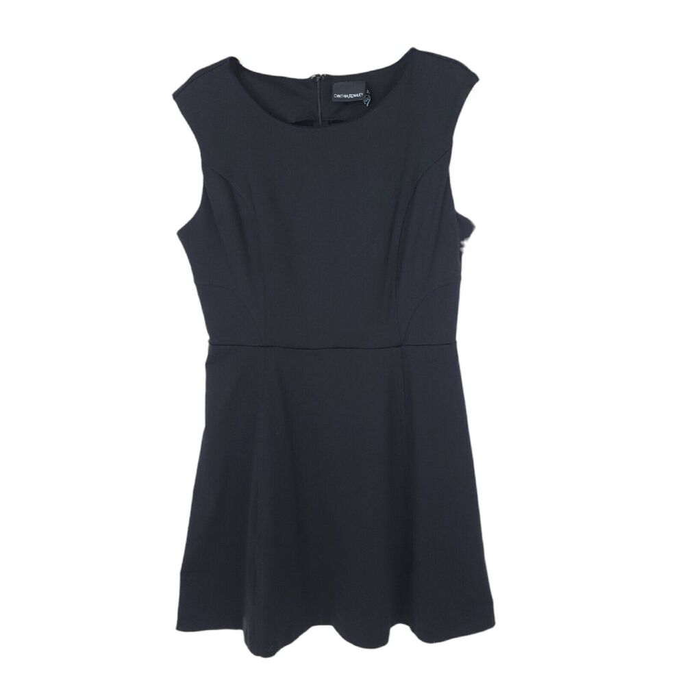 Cynthia Rowley Dress Womens 12 Fit Flare Lace Knee Short Sleeveless A Line Black